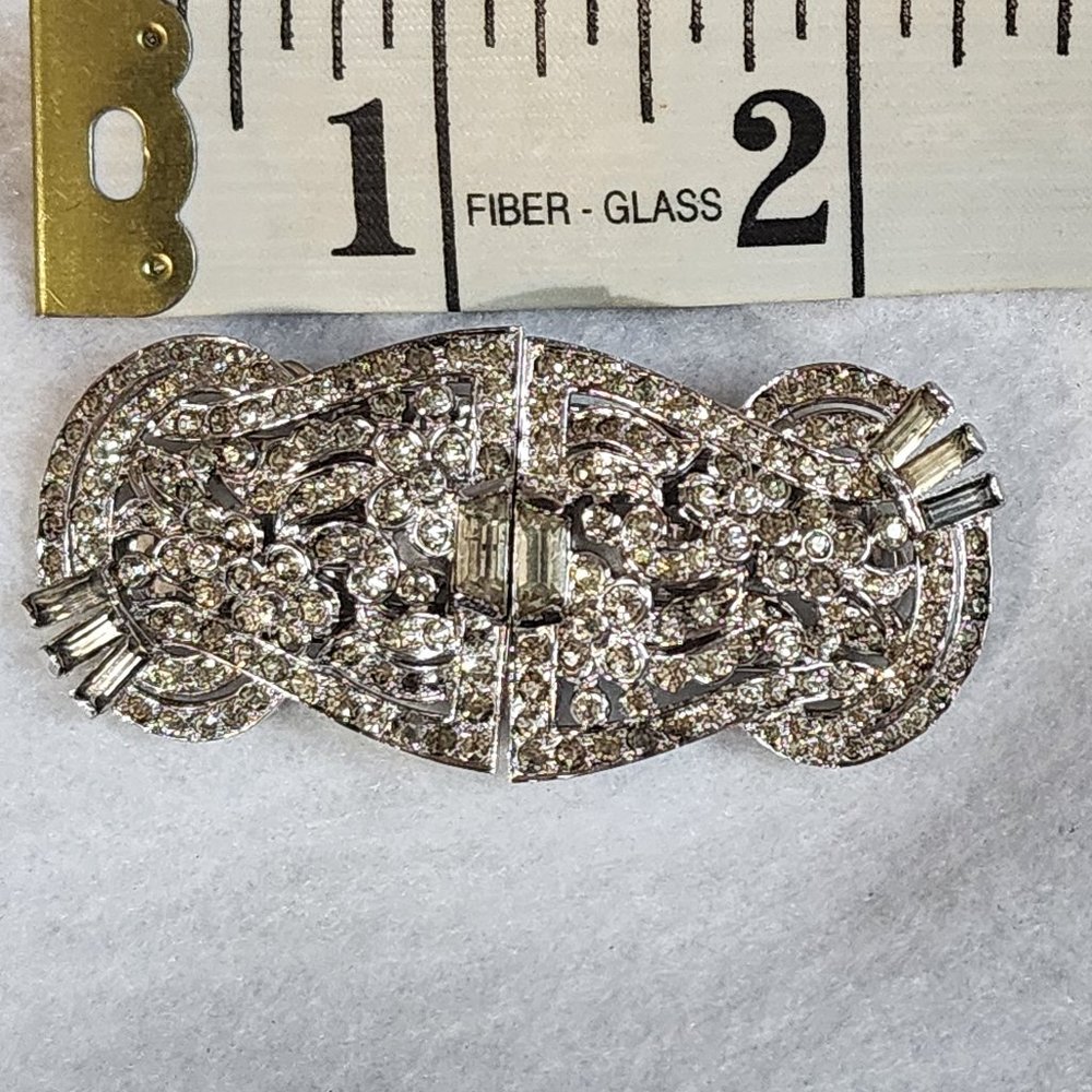 Vintage Signed Mazer Bros. Duette Rhinestone Brooch